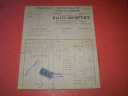 Fruite Et Primeurs Halles MONDETOUR Paris, Timbre Fiscal 16 Francs. 1955 - Alimentaire