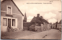 72 SAINT JEAN D'ASSE - La Route De La Gare  - Autres & Non Classés