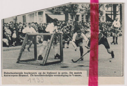 Hockey Op Rolschaatsen Match Antwerpen X Brussel - Orig. Knipsel Coupure Tijdschrift Magazine - 1925 - Unclassified