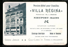 Vertreterkarte Nieuport-Bains, Pension-Hotel Pour Familles Villa Regina, Inh. Mlle L. Braecke  - Unclassified