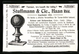 Vertreterkarte Haan I. Rhld., Stuffmann & Cie., Versandhaus Für Turner Artikel  - Non Classés