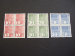 1970 Zu 483-485 / Mi 933-935 / YT 861-863 BLOCKS COMPLETE WITH CONTROL NUMBERS ** / MNH (P44-TVN) - Unused Stamps