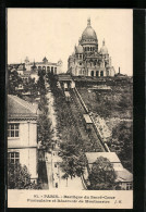 AK Paris, Basilique Du Sacré-Coeurs, Funiculaire Et Réservoir De Montmartre  - Autres & Non Classés