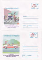 HEALTH, ROAD SAFETY, TRAFFIC RULES, COVER STATIONERY, 2X, 2000, ROMANIA - Accidents & Road Safety