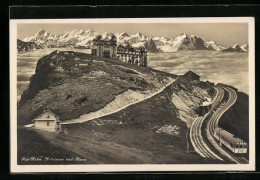 AK Rigi-Kulm, Nebelmeer Und Alpen, Bergbahnstation  - Autres & Non Classés