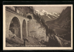 AK Kandergrund, Kreis- U. Kehrtunnel Der Lötschbergbahn Am Blausee, Schweizer Eisenbahn  - Trains