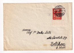 Lettre 1936 Suisse Zurich Banhpost Ambulant Train Postal Helvetia - Lettres & Documents