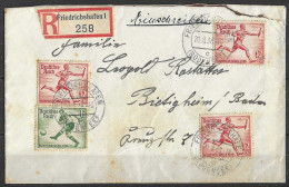 1936 Allemagne - Lettre Recommandée De Friedrichshafen Du 20 Août 1936 - Timbres Thème JEUX OLYMPIQUES - Briefe U. Dokumente