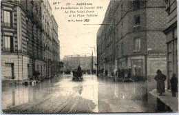 92 ASNIERES - Inondations De 1910 - Rue St Denis & Place Voltaire  - Asnieres Sur Seine