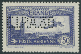 FRANKREICH 255I **, 1930, 1.50 Fr. Flugpost Mit Lochung E.I.P.A. 30, Pracht - Other & Unclassified