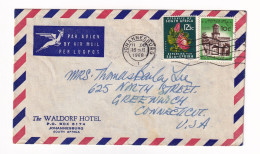 Lettre Afrique Du Suid Johannesburg Waldorf Hotel 1968 South Africa Greenwich Connecticut USA - Brieven En Documenten