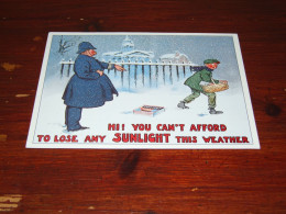 77398-      CA. 12,5 X 17,5 CM. DOUBLE CARD - HI ! YOU CAN 'T AFFORD TO LOSE ANY SUNLIGHT IN THIS WEATHER - Advertising