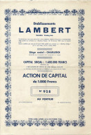 Titre De 1945 - Etablissements Lambert à Charleroi - Industrie