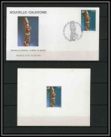 Nouvelle Calédonie épreuve De Luxe / Deluxe Proof + FDC Premier Jour N° 663 Sculpture Porteur De Masque - Imperforates, Proofs & Errors