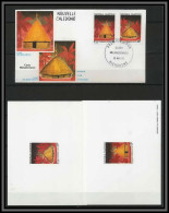 Nouvelle Calédonie épreuve De Luxe / Deluxe Proof + FDC Premier Jour N° 609/ 610 Case Calédonienne Howailou - Imperforates, Proofs & Errors