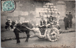 41 OUCQUES LA JOYEUSE - CARTE PHOTO - Cavalcade 1906, Voiture De Chrysanthemes  - Other & Unclassified