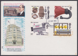 GB Great Britain 1972 Private FDC Gugliemo Marconi, George Kemp, Radio, Communication, Wireless Transmission, Cover - Lettres & Documents