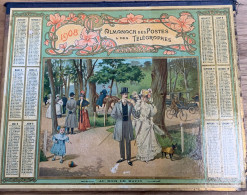 Almanach Des Postes & Des Télégraphes - 1908 - "Au Bois Le Matin" - Art Nouveau - Grand Format : 1901-20