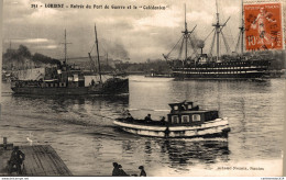 NÂ°2511 Z - Cpa Lorient -entrÃ©e Du Port De Guerre Et Le "CalÃ©donien" - Warships
