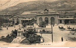 NÂ° 4002 Z -cpa Toulon -la Cour De La Gare- - Gares - Sans Trains