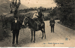 NÂ° 3987 Z -cpa Famille Basque En Voyage -cheval- - Pferde