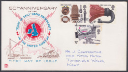 GB Great Britain 1972 Private FDC Gugliemo Marconi, George Kemp, Radio, Communication, Wireless Transmission, Cover - Brieven En Documenten