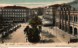 NÂ° 4938 Z -cpa Alger -le ThÃ©Ã¢tre Et La Place Bresson- - Algerien