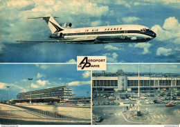 NÂ° 4845 Z -cpsm AÃ©roport De Paris -Orly Sud Et Le Bourget -Boeing 727  Air France - Aerodromes