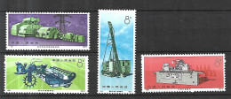 CHINE 1974 Constructions Mécaniques    Cat Yt  1955 à 1958      Série Complète N** MNH - Neufs