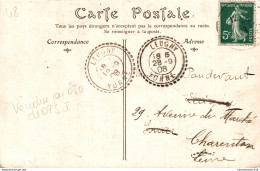 NÂ° 4368 Z -cachet Double Cercle (perlÃ©) Leugny -Yonne -1908- - Manual Postmarks