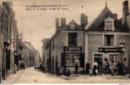 NÂ° 4319 Z -cpa Le Louroux BÃ©connais -place De La Pompe Et Rue Du Perrin- - Le Louroux Beconnais