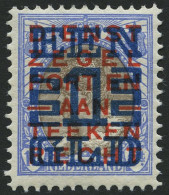 NIEDERLANDE 137A *, 1923, 1 G. Auf 171/2 C. Ultramarin/braun, Falzreste, Gezähnt K 121/2, Falzrest, Pracht - Unused Stamps