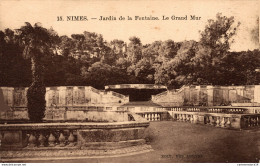 NÂ° 6349 Z -cpa NÃ®mes -jardin De La Fontaine- Le Grand Mur- - Nîmes