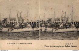 NÂ° 6310 Z -cpa Alger -vues StÃ©rÃ©oscopiques- La DÃ©fense Mobile- - Warships