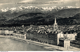 NÂ° 6242 Z -cpa Grenoble -vue GÃ©nÃ©rale Et La ChaÃ®ne Des Alpes- - Grenoble