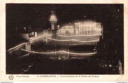 NÂ°7081 Z -cpa Casablanca -illuminations De La Place De France- - Casablanca