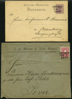 BAHNPOST DR 41 BRIEF, Bremen-Leer, L3 Auf 5 Pf. Ganzsachenkarte Von 1883 Und Brief Mit 10 Pf. Karmin Von 1882, Feinst - Machines à Affranchir (EMA)