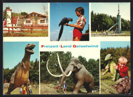 AK Geiselwind, Freizeit-Land, Dinosaurier, Mammut, Rakete  - Autres & Non Classés