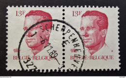 Belgie Belgique - 1986 - OPB/COB N° 2203  (2 Value ) Koning Boudewijn - Velghe -  Obl. Scherpenheuvel - Oblitérés