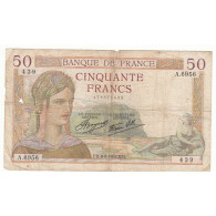 50 FRANCS CERES 09-09-1937  TB  Fayette 18.3 - 50 F 1934-1940 ''Cérès''