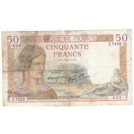 50 FRANCS CERES 02-12-1937 TB-  Fayette 18.5 - 50 F 1934-1940 ''Cérès''