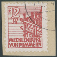 MECKLENBURG-VORPOMMERN 36xc BrfStk, 1946, 12 Pf. Lebhaftbraunrot, Kreidepapier, Nicht Prüfbarer Eckstempel, Prachtbriefs - Autres & Non Classés