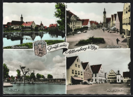 AK Allersberg / Nürnberg, Marktplatz Aus Der Vogelschau, Freibad, Spitalweiher  - Nuernberg