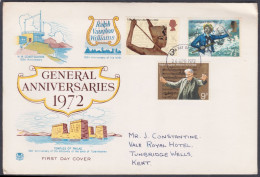 GB Great Britain 1972 Private FDC Tomb Of Tutankhamun, Egypt, Archaeology, Coastguard, Music Composer, First Day Cover - Briefe U. Dokumente