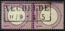 Dt. Reich  Paar O, 1872, 1/4 Gr. Grauviolett Im Senkrechten Paar  Mit R2 VECHELDE, Pracht, Gepr. Hennies - Used Stamps