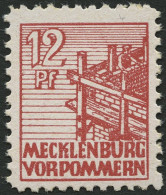 MECKLENBURG-VORPOMMERN 36xc **, 1946, 12 Pf. Lebhaftbraunrot, Kreidepapier, Pracht, Gepr. Kramp, Mi. 200.- - Autres & Non Classés