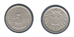 Allemagne  5 Pfennig 1915 D  Type Ll, KM# 11, Deutsches Reich, - 5 Pfennig