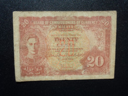 MALAYA : 20 CENTS  1.7.1941    P 9a *     B+ - Malasia