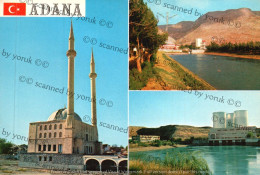 Adana, Double Minaret Mosque And New Dam. (Original Postcard, 1970/80, 10x15 Cm.) * - Turquie