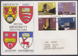 GB Great Britain 1971 Private FDC British Architecture, University, Leicester Southampton, Universities, First Day Cover - Brieven En Documenten